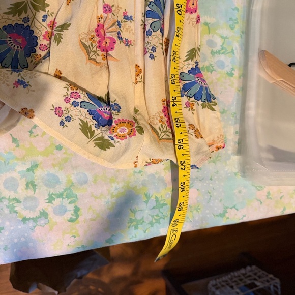 NWOT Spell | Soltice Tiered Ruffle Gown Size Large Floral Cream Boho Smocking - Picture 12 of 13